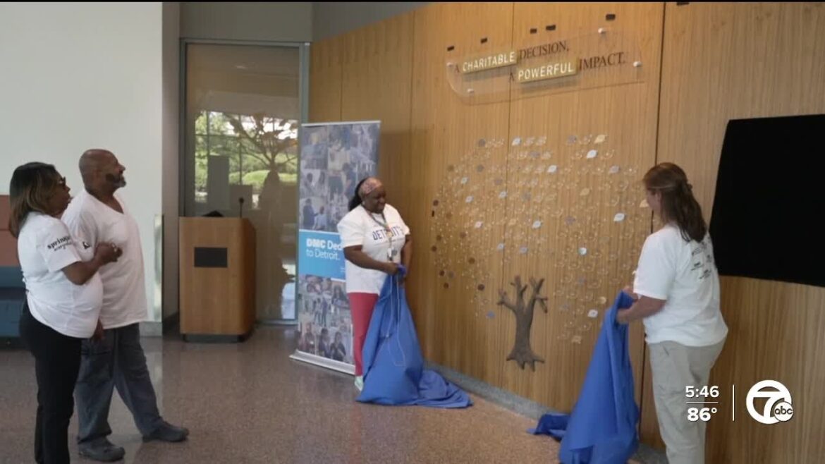 Detroit hospital unveils 'hero tree' memorial honoring 27 organ donors